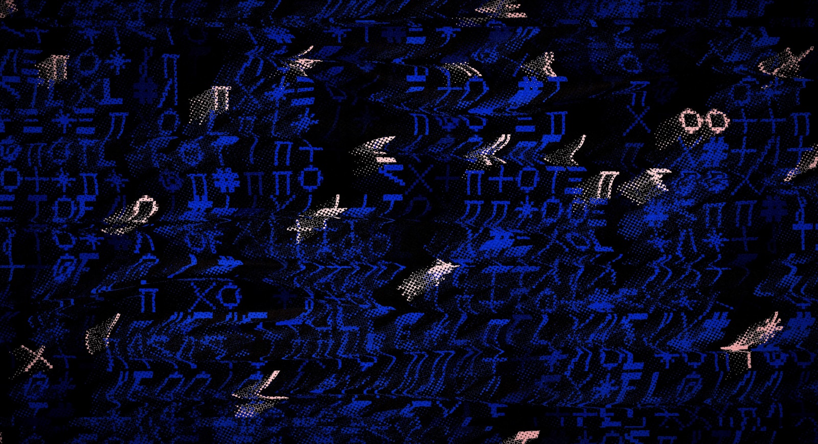 Abstract glowing blue digital network with encrypted data symbols, representing Ethereum's encrypted mempool concept to block MEV bots