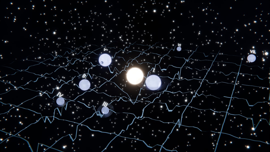 Abstract visualization of a gravity field grid, representing quantum gravimetric navigation technology