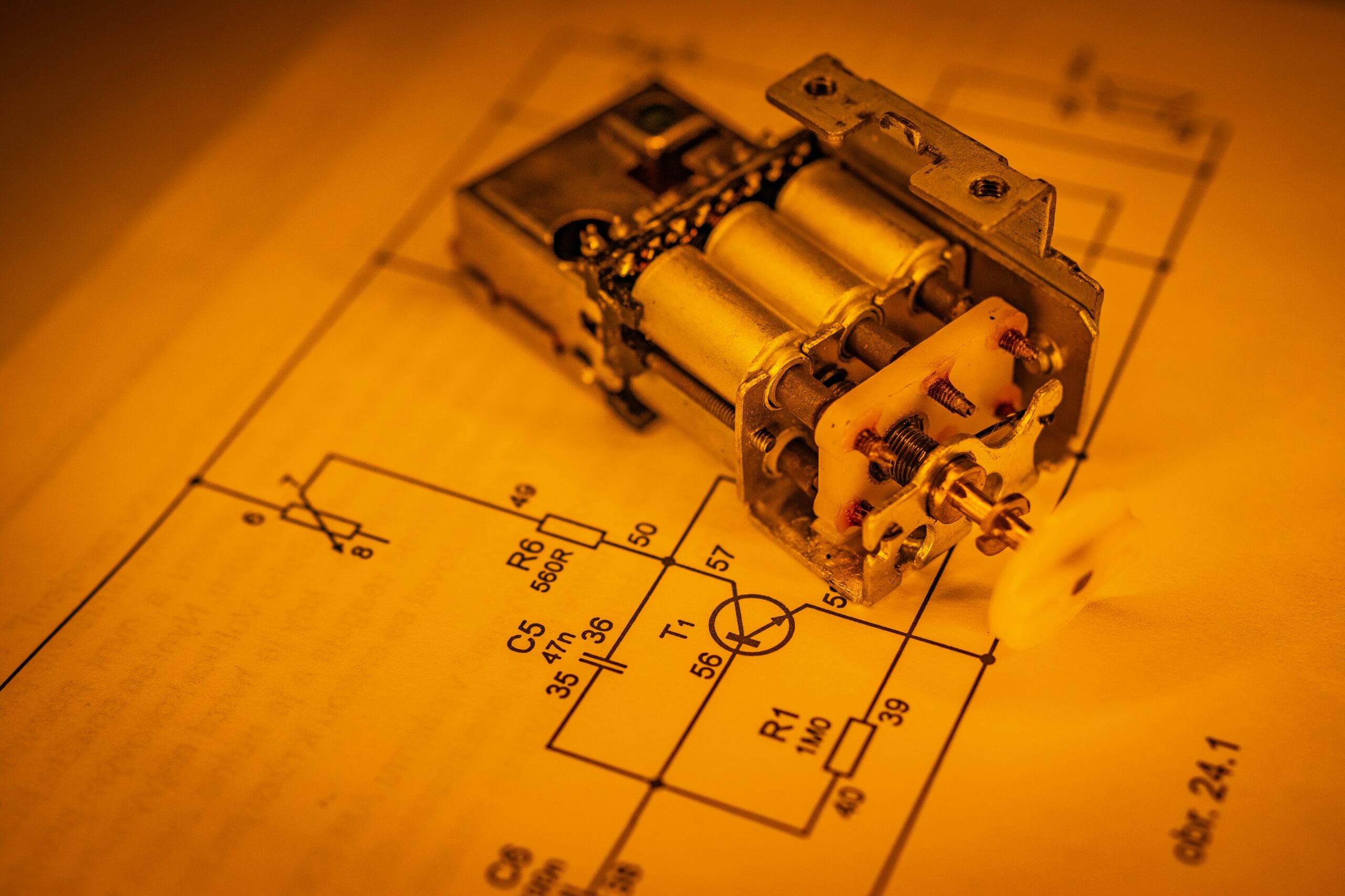 Engineering blueprint with components, representing the BWRX-300 reactor fleet plan in Sweden