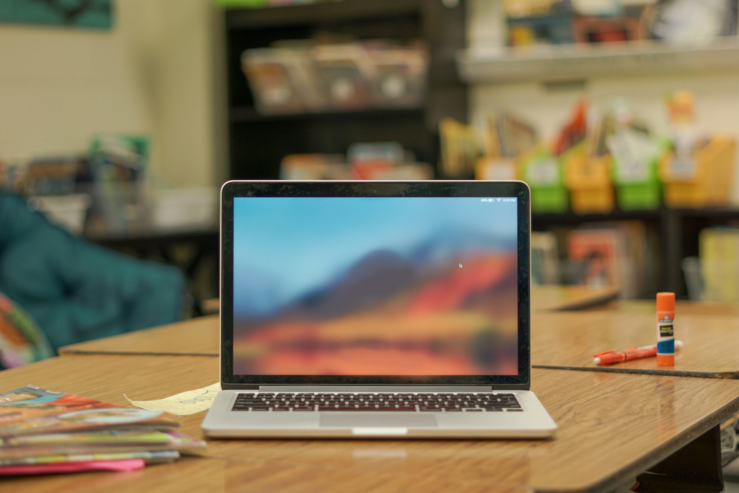 Laptop on a classroom desk representing the free coding program now reaching U.S. schools