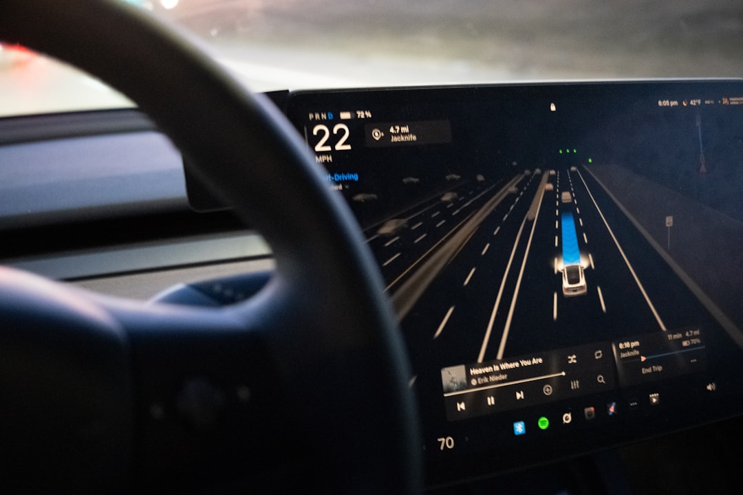 Car dashboard showing an autonomous driving interface, reflecting the new self-driving safety standard