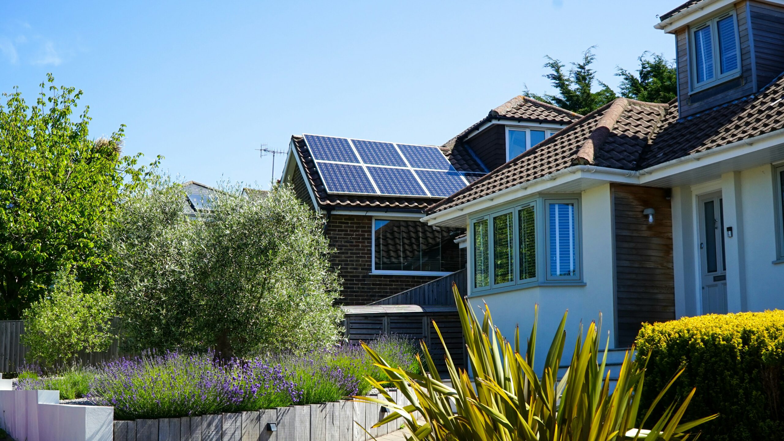 Rooftop solar panels illustrating the solar battery microgrids that keep schools powered during outages