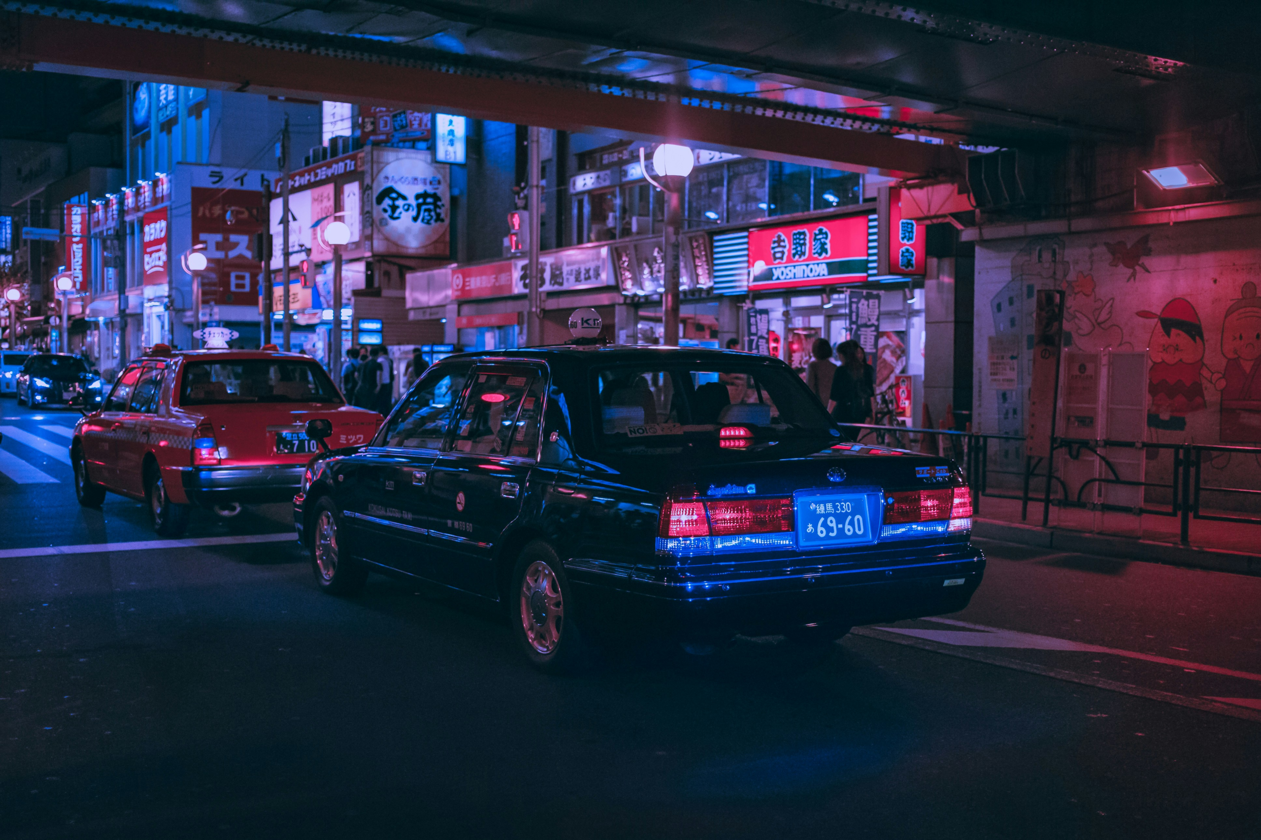 Taxi on a busy Tokyo street, the setting for Waymo's Tokyo robotaxi rollout